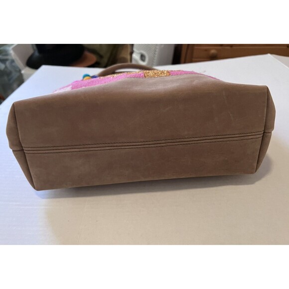 Krista Paige Handbags Multi Color Trinity tote Signed Camel Charm Tassel Leather - Picture 9 of 12